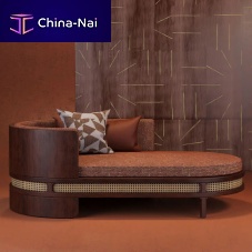 Contemporary daybed Brooksrattanfabricwalnut