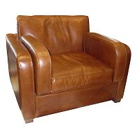 Traditional club chair 1930leatherfirhandmade