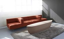 Contemporary sofa SIDEfabricleatherred