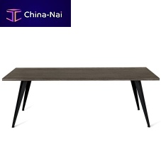Contemporary dining table by Thomas Lykkebeechpainted steel baserectangular