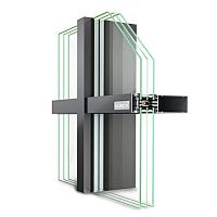 Stick system curtain wall TRIGON FS 040aluminum and glasswith integrated insulationacoustic