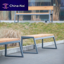 Contemporary public bench Amagerwoodenpowder-coated steelwithout backrest