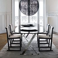 Contemporary chair Musaindoorfabricleather