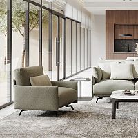 Contemporary armchair BALMAfabriccushionwhite