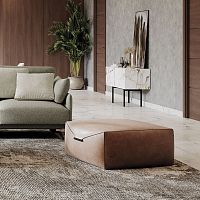 Contemporary pouf LUGGAleathersquarecontract