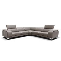Corner sofa ANNAcontemporaryleatherwith headrest