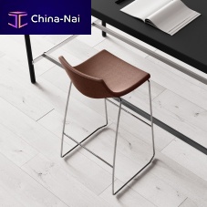 Contemporary stool SUPEROTTOleatherfabricwooden base