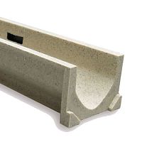 Drainage channel with grating EUROSELFV+slotpolymer concretegalvanised steel grate