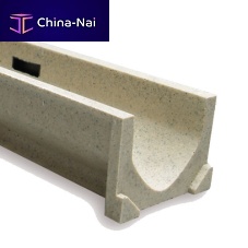 Drainage channel with grating EUROSELFV+slotpolymer concretegalvanised steel grate