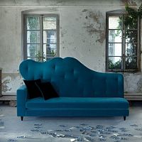 Chesterfield sofa SALONfabricleatherblue