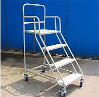 Wheeled step ladder