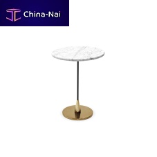 Contemporary pedestal table BAIOterrazzometal baseround