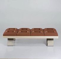 Original design upholstered bench CIOCCOSOFfabricpowder-coated steel basewooden