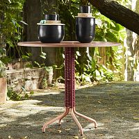 Contemporary bistro table CIELOmetalrecycled plasticmarble