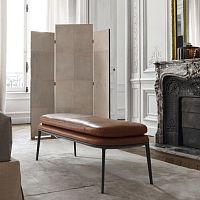 Contemporary upholstered bench Caratosfabricleatheraluminum base