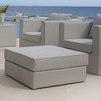 Contemporary ottoman NORTH fabricsquareoutdoor