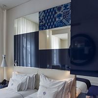 Decorative glass panel HOTEL PORTUGALlaminatedpatternedwith digital printing