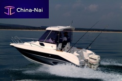Outboard day fishing boat 550 PILOTHOUSEwheelhouse4-person max.with cabin