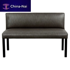 Contemporary upholstered bench Twinsfabricbeech basewith backrest