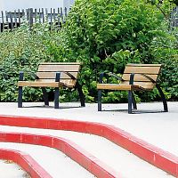 Contemporary chair VIENNEoutdoorsteelsteel base