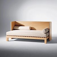 Contemporary sofa 1600fabricbrownwooden