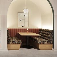 Contemporary dining table woodenpainted metal basesquare