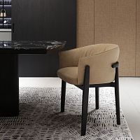 Contemporary chair LEOPOLDfabricwooden baseupholstered