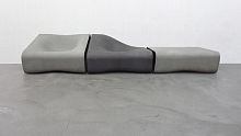 Modular upholstered bench DUNEoriginal designfiber-reinforced concretegarden