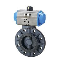 Butterfly valve D671X-10PVC, DNV, CEpneumatically-operatedplastic