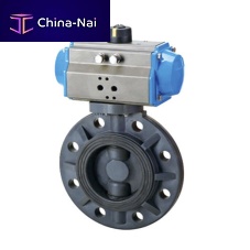 Butterfly valve D671X-10PVC, DNV, CEpneumatically-operatedplastic