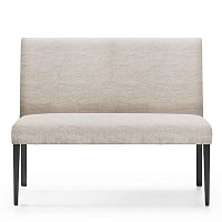Traditional bench LEYREwoodenfabricwith backrest