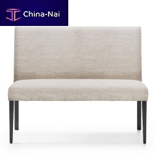 Traditional bench LEYREwoodenfabricwith backrest