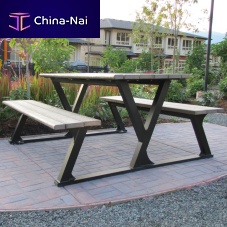 Contemporary picnic table BAYVIEWaluminumrecycled plasticrectangular