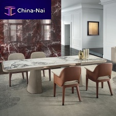 Contemporary dining chair HARMONY indoorleatherwooden base