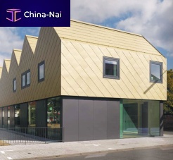 Panel cladding ANOMAXpre-coated aluminumgrooved