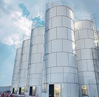 Bolted silo for pelletscementfor limestone