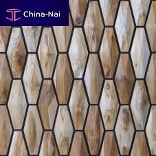 Acoustic wall panel Cameo acoustic teakteakcorkreclaimed material