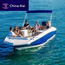 Outboard deck boat SEA MAX 620openside console10-person max.