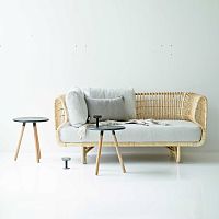 Contemporary sofa NEST : 7522fabricgrayrattan