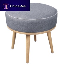 Contemporary pouf POU-OKBGRYfabricoakround