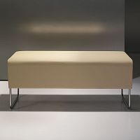Contemporary upholstered bench Balancefabricleathermetal base