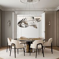 Contemporary dining chair WONDERindoorfabriclacquered wood base
