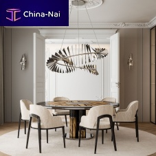 Contemporary dining chair WONDERindoorfabriclacquered wood base