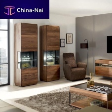 Contemporary display case AUNISglasssolid woodilluminated