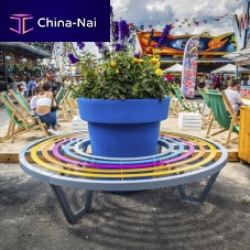 Public bench with integrated planter ZEBRA 120contemporarysteelpolyethylene
