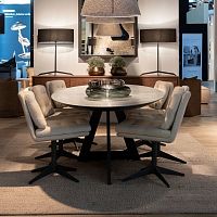 Contemporary chair Giroindoorfabricmetal base