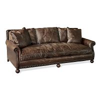 Traditional sofa ARAN ISLES leatherbrown3-seater