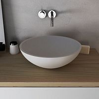 Countertop washbasin CRISTALPLANT ESFERASolid Surfaceroundcontemporary