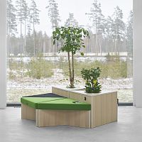 Modular upholstered bench ELEMENTScontemporaryfabricoak