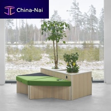 Modular upholstered bench ELEMENTScontemporaryfabricoak